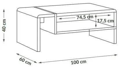 Konferenčný stolík FRED biela/šedá
