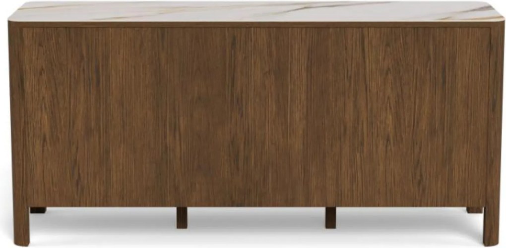 Komoda Southampton 160 cm bílý mramor/dub kouřový