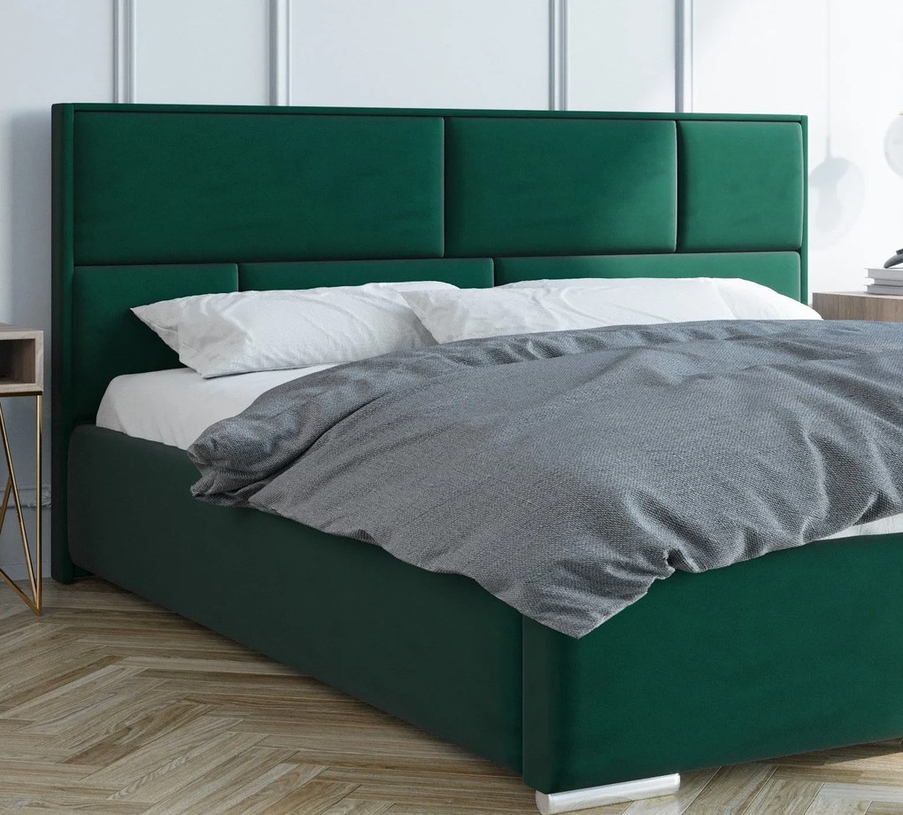 Luxusná čalúnená posteľ GLOS - Drevený rám,120x200