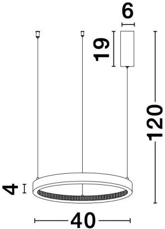 LED luster Preston 40 zlaté