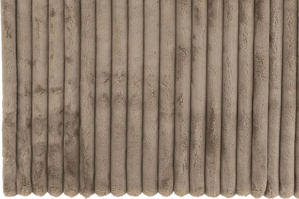 Taupe plyšový mäkučký rebrovaný pléd Soft Gio - 130*180 cm