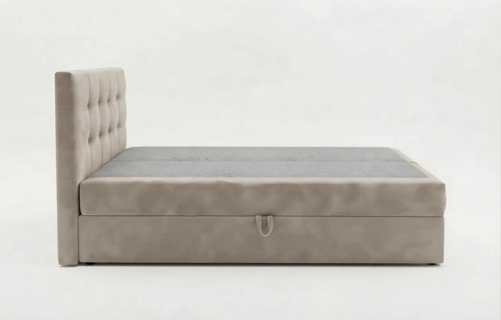 Čalúnená posteľ boxspring DIRELIS TRINITY 140x200 cm béžová Matrac: Matrac Bonell pružinový