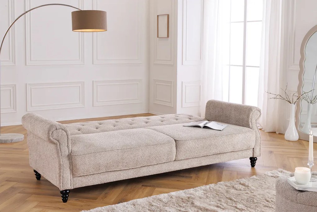 Rozkladacia pohovka MAISON BELLE 220 cm bouclé greige