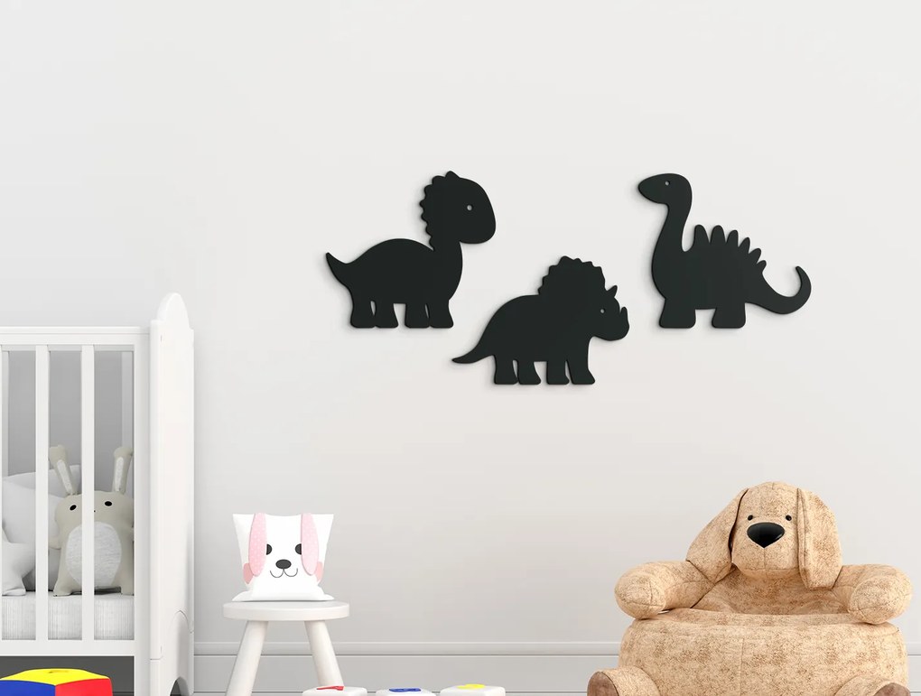 drevko Nálepka do detskej izby Dinosauríky Rozmer obrazu: 28,5 x 65 cm, Farba dekorácie: Čierna