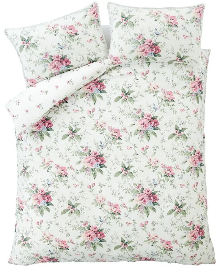 Krémové obliečky na dvojlôžko 200x200 cm Bridgerton Penelope Floral – Catherine Lansfield