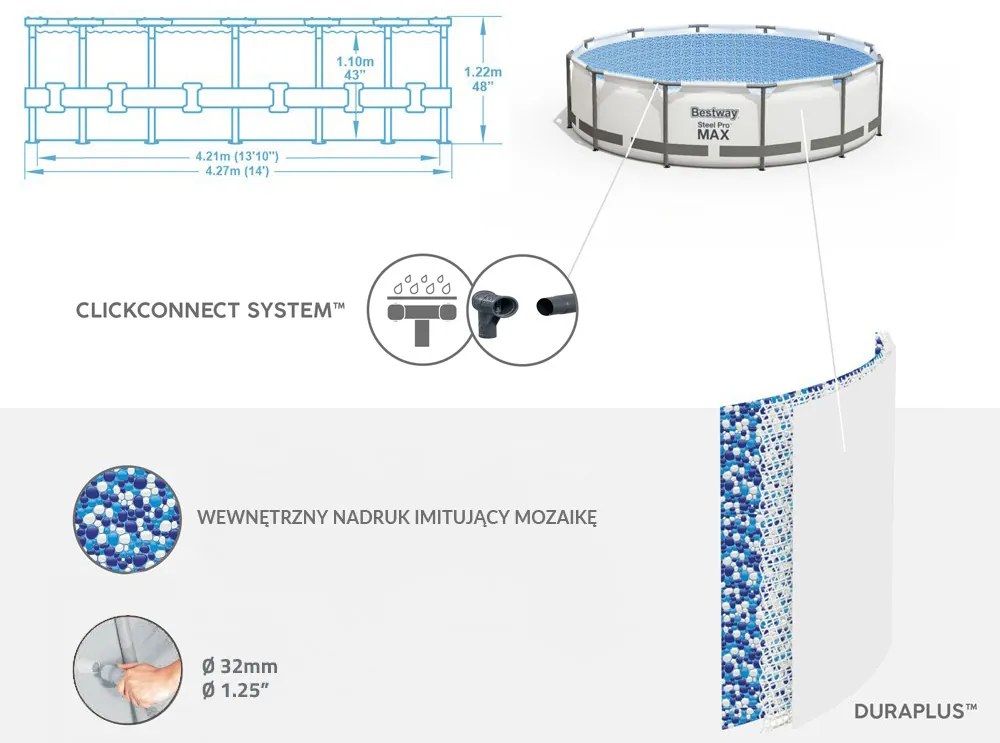 Bazén Steel Pro Max 427x122 cm Bestway – 5612X