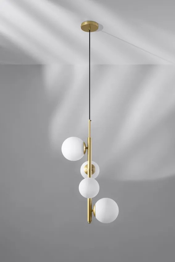 Candellux Mosadzný závesný luster Cordel pre žiarovku 4x G9 34-01559