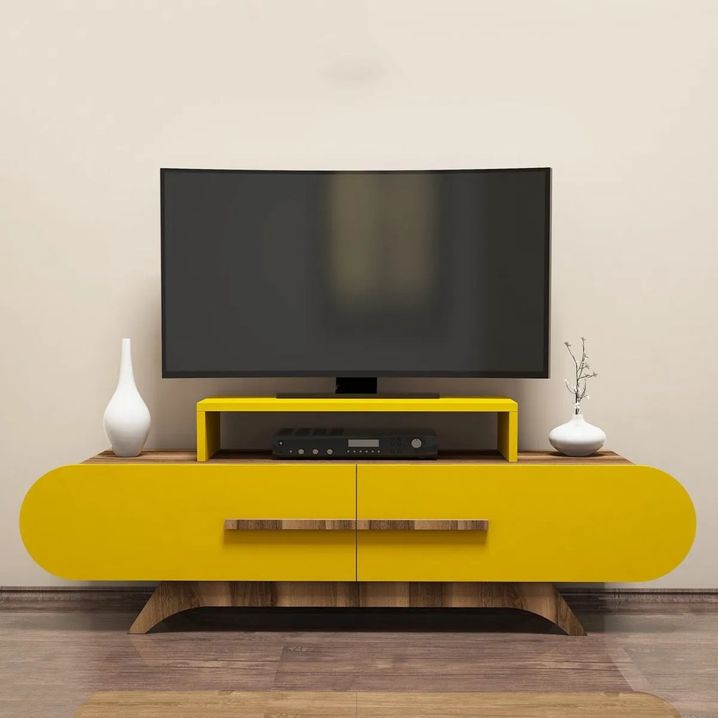 TV stolík Rose Walnut Yellow