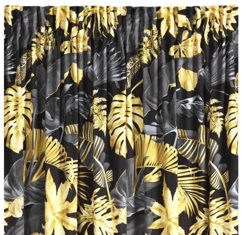 DECOREUM zamatový záves s potlačou 140 cm x 270 cm žltá 100 % polyester Rozmer varianty: 140 cm x 270 cm, Farba varianty: Tyrkysová 105298