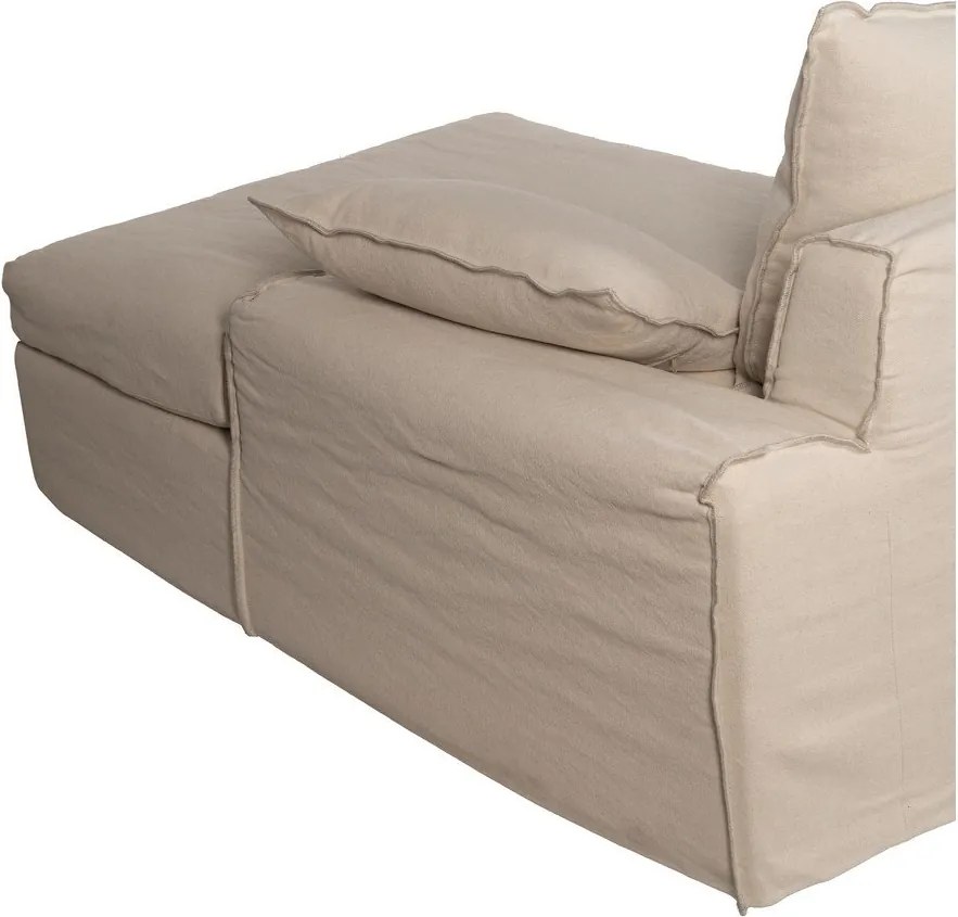 Krémová ľanová rohová pohovka (pravý roh/s leňoškou) – Ixia