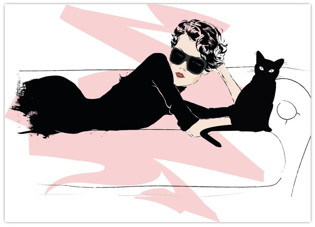 Sklenený obraz - Fashion lady (70x50 cm)