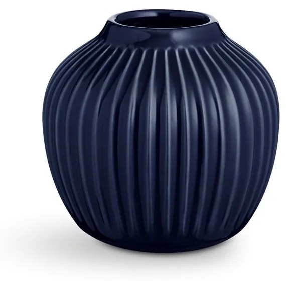 Tmavomodrá kameninová váza Kähler Design Hammershoi, výška 12,5 cm