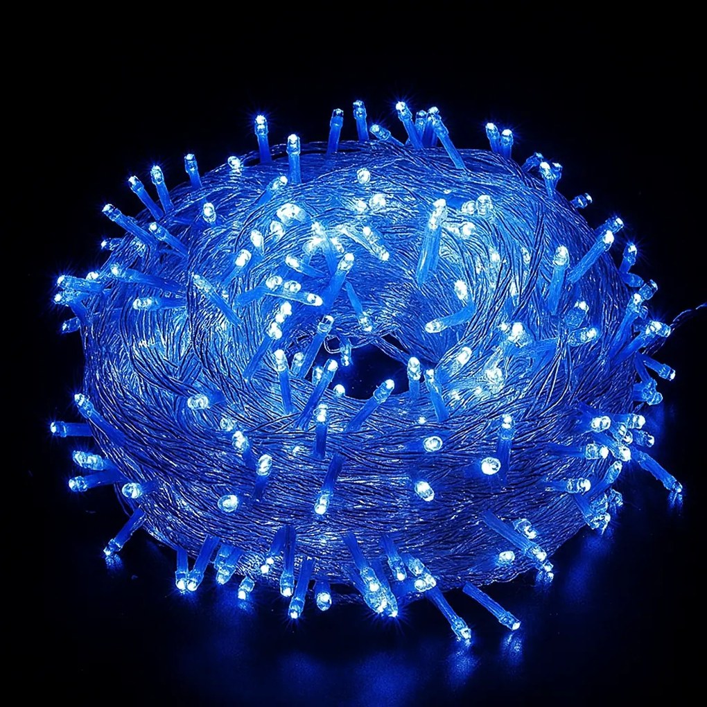 Vianočné svetielka LED záclona FLASH modrá 500 LED