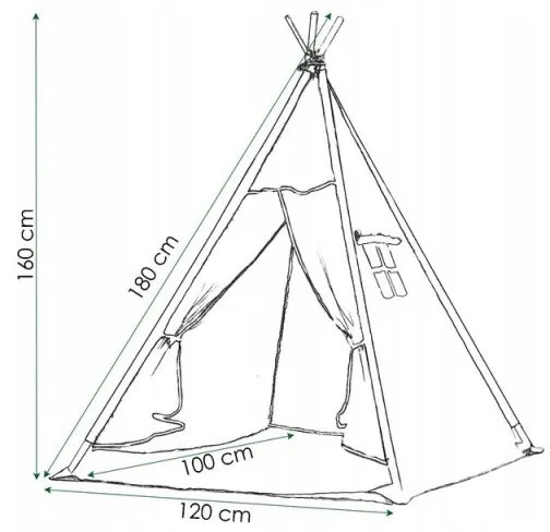 SPRINGOS Teepee stan pre deti SPRINGOS Ružový Zigzag