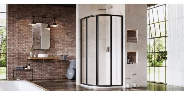 Ravak 3114O302Z1 - Sprchový kút štvordielny štvrťkruhový SUPERNOVA 80x80 cm čierny