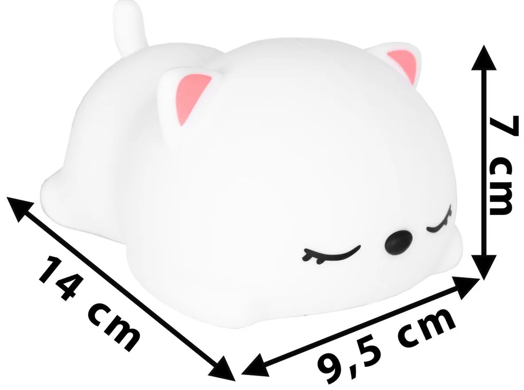 Detská stolná LED lampa Kitty biela
