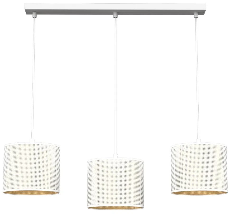 Luminex Luster na lanku LOFT SHADE 3xE27/60W/230V biela/zlatá LU5267