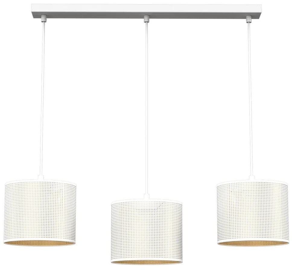 Luster na lanku LOFT SHADE 3xE27/60W/230V biela/zlatá