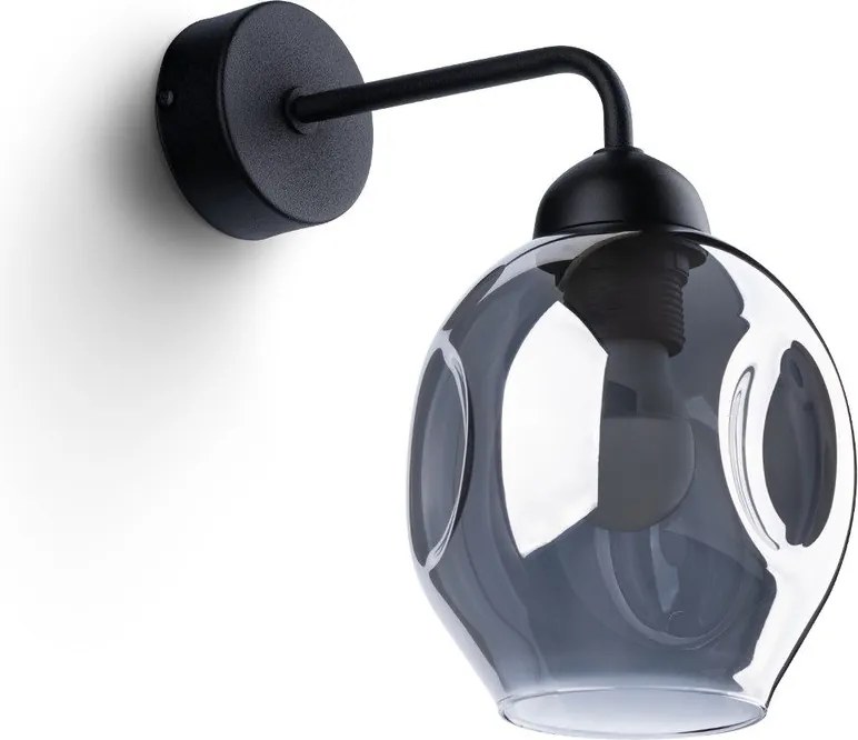 Čierne nástenné svietidlo ø 25 cm Garten – Sollux