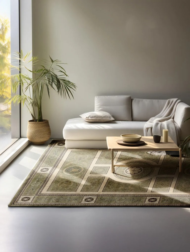 Nouristan - Hanse Home koberce Kusový koberec Herat 105991 Green Cream - 200x280 cm