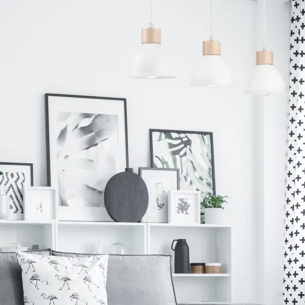 Luster na lanku NICO 3xE27/60W/230V biela