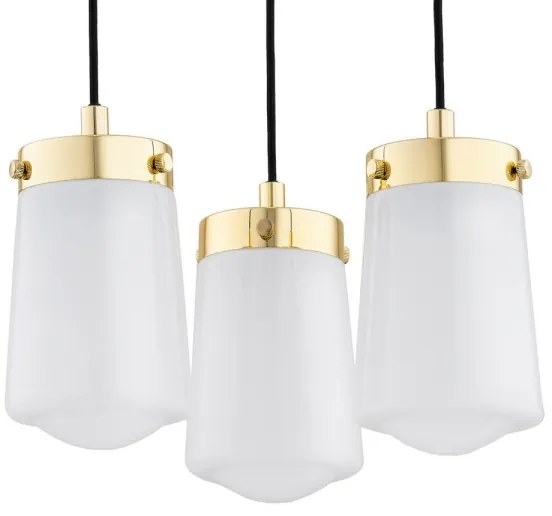 Argon 6164 - Luster na lanku PASADENA 3xE27/15W/230V zlatá/biela