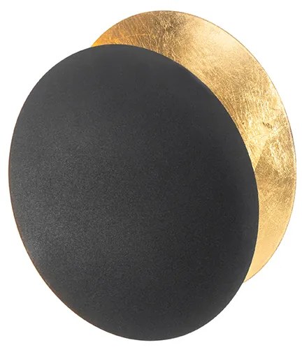 Moderná nástenná lampa čierna so zlatom - Sunrise