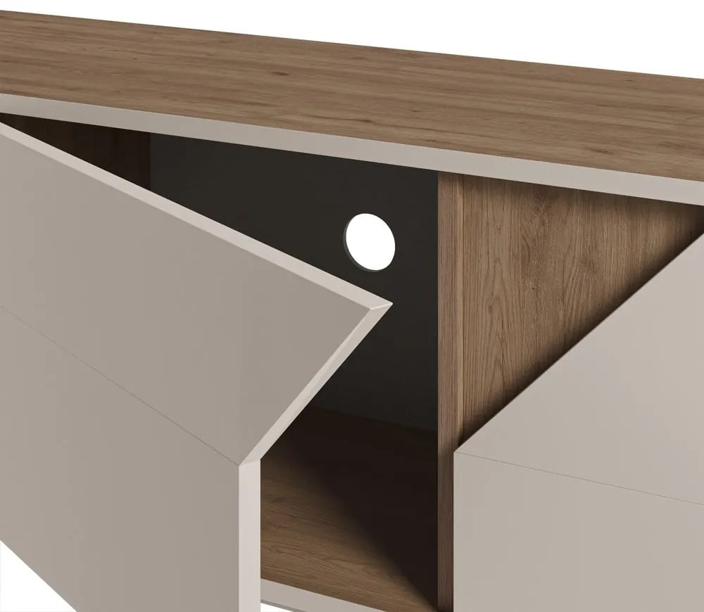 Komoda v dekore duba v krémovo-prírodnej farbe 150x55x35 cm Lilou – Marckeric