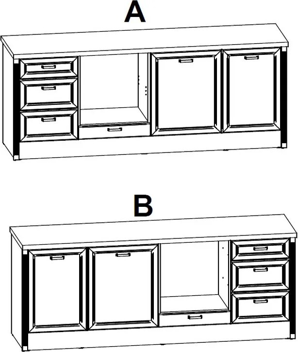 Kuchynská linka Jasmin, antracit/dub