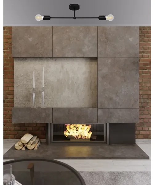 Prisadený luster CAMBRIDGE 2xE27/15W/230V čierna