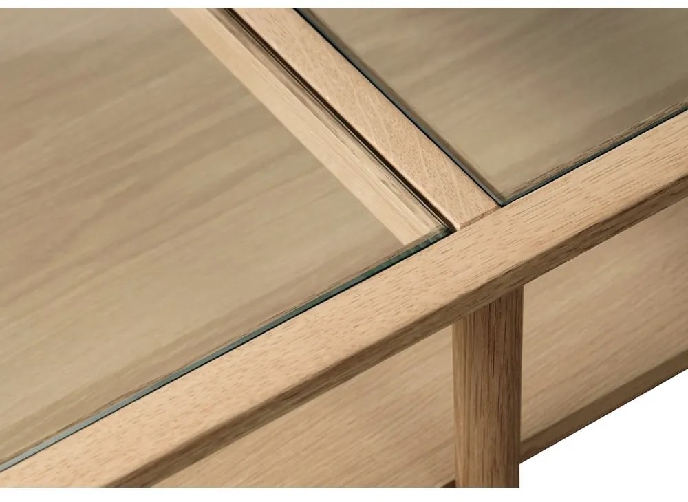 Sklenený konferenčný stolík v prírodnej farbe 60x120 cm Elba – Unique Furniture