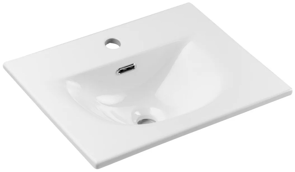 Keramické zápustné umyvadlo Sky3 50 cm lesklé bílé