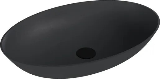 Polysan Banera umývadlo na dosku 60x40 cm antracit mat bez prepadu 14397.51