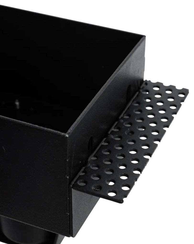 Sada 6 čiernych zabudovaných bodových svetiel GU10 70 mm bez rámu - Oneon