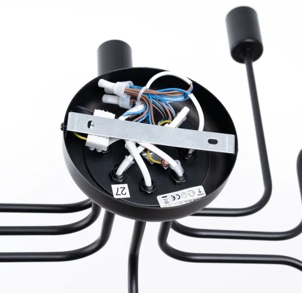 Sollux SL.1448 - Prisadený luster VECTOR 8xE27/15W/230V čierna