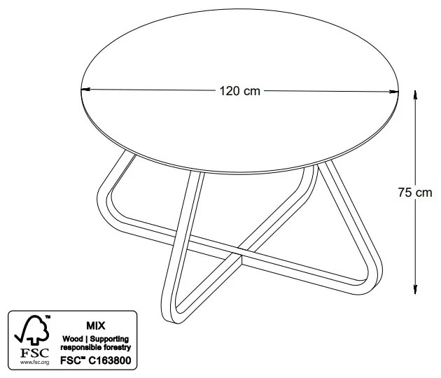 Dizajnový jedálenský stôl Valenzuela 120 cm vzor dub