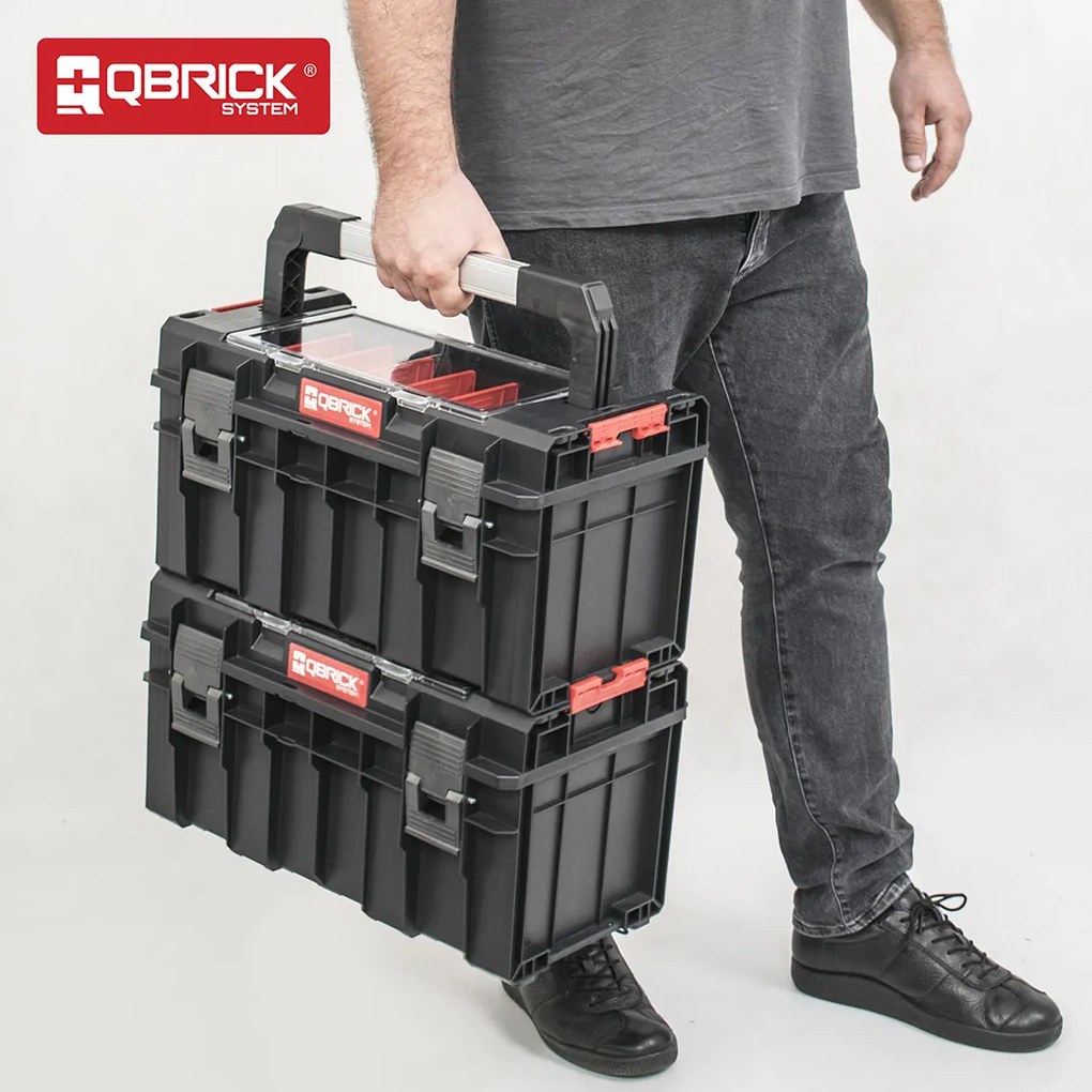Kufrík na náradie Qbrick System PRO 500 Expert s hliníkovou rukoväťou