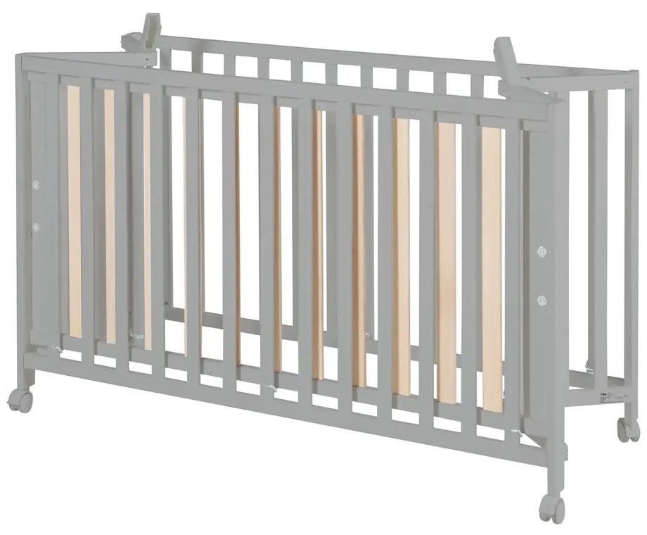 Sivá skladacia postieľka na kolieskach 60x120 cm Fold up – Roba