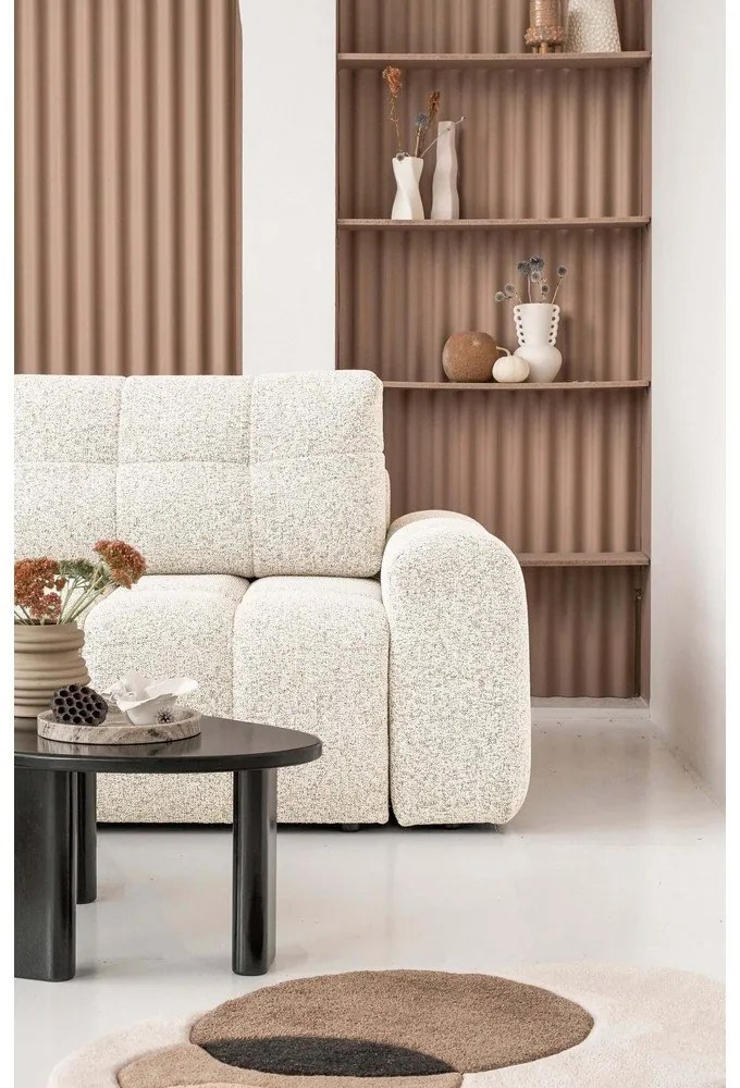 Krémová rozkladacia modulárna rohová pohovka s úložným priestorom (ľavý roh) Lulu – Miuform