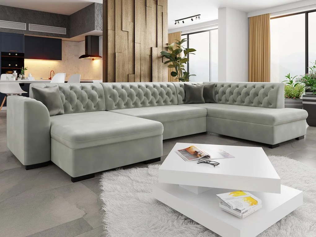 Veľká sedačka do obývačky Valdero, Dostupné poťahy: Magic Velvet 2225 + Magic Velvet 2225 + Senegal 823, Strana: Pravá