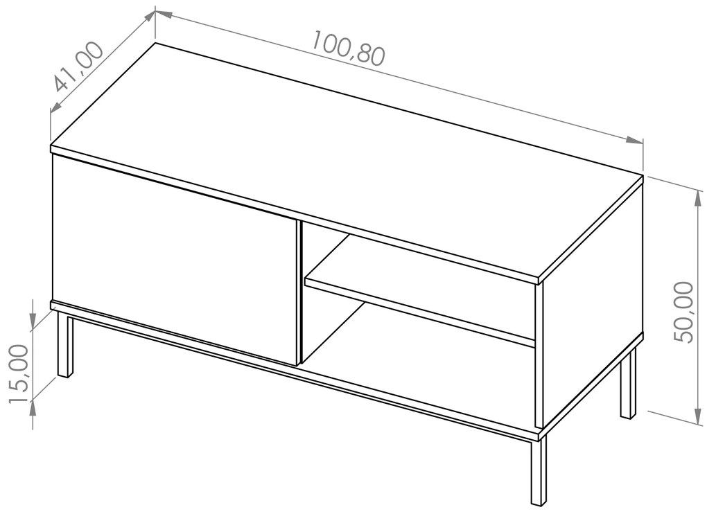 Tv stolík Quebec 1D (hikora). Akcia -20%. Vlastná spoľahlivá doprava až k Vám domov. 1051873