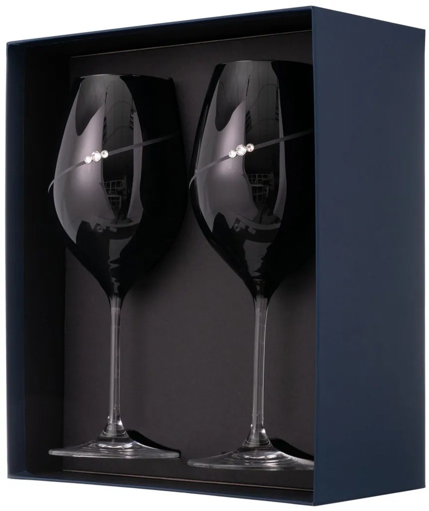 Diamante poháre na červené víno Silhouette City Black s kryštály Swarovski 470 ml 2KS