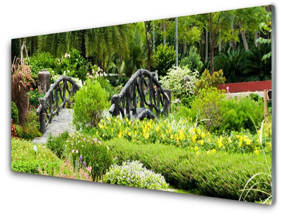 Nástenný panel  Botanická záhrada most umenie 125x50 cm