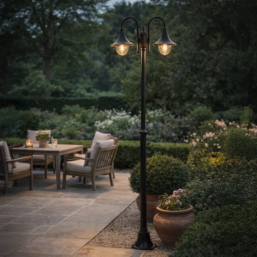 Klasická vonkajšia lampa čierna 200 cm IP44 - Daphne