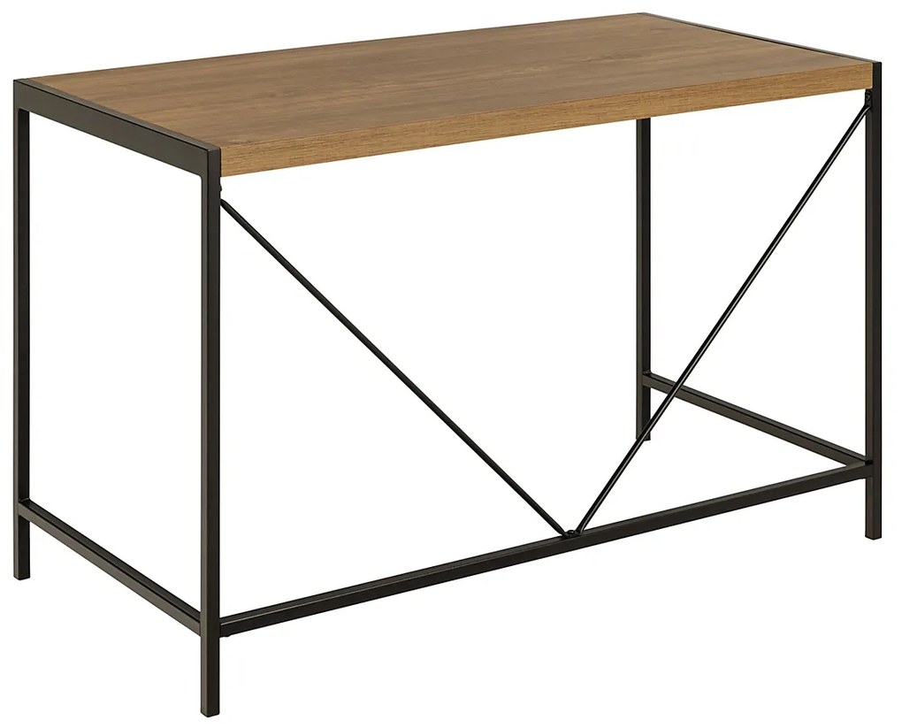 Písací stôl Bahamas 120 cm dub prírodný rustikálny/čierny