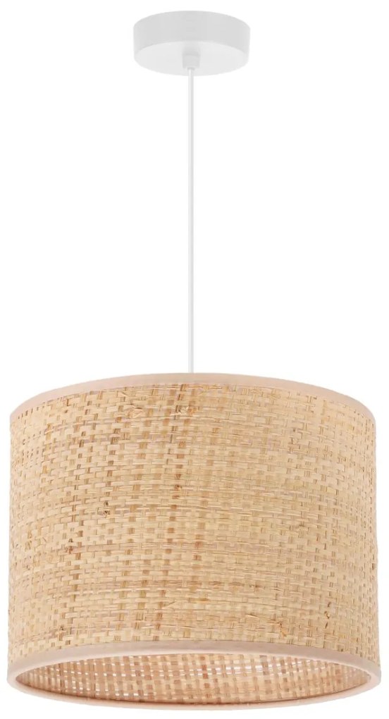 Závesné svietidlo Rattan, 1x ratanové tienidlo, (fi 20cm), w
