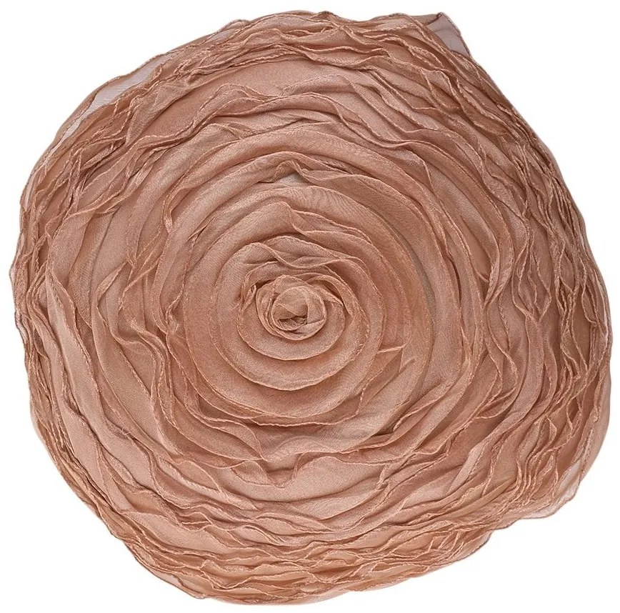 Béžový okrúhly vankúš v tvare kvetu Bella - Ø 40 cm