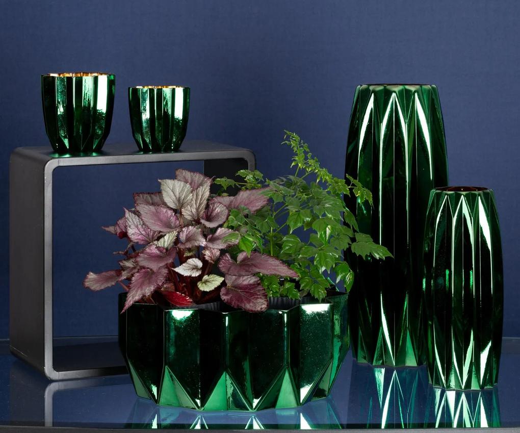 Dekoratívna váza BLACK 10x20 CM zelená