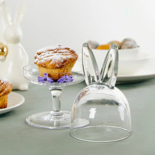 Podnos PRATA so skleneným vekom v tvare zajačích uší 810041