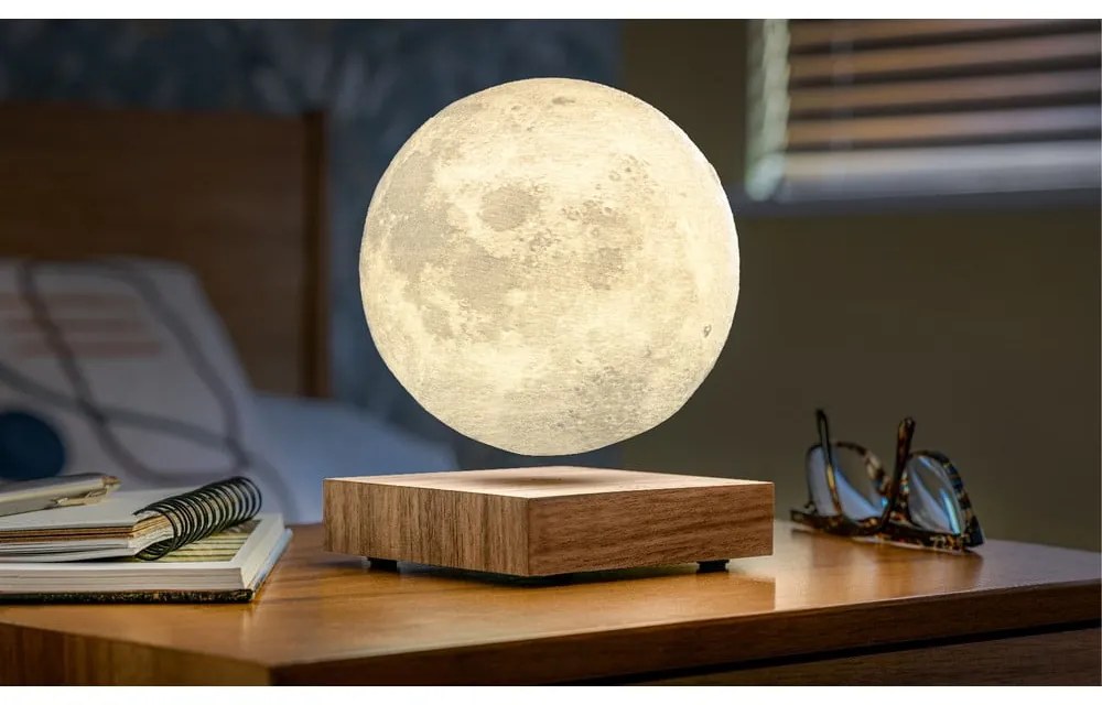 Hnedá LED stolová lampa (výška 14 cm) Moon – Gingko